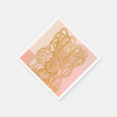 Cute  Octopus Line Art Illustratie in Roze Servet (Hoek)