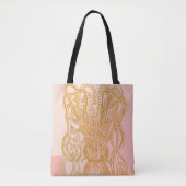Cute  Octopus Line Art Illustratie in Roze Tote Bag (Voorkant)