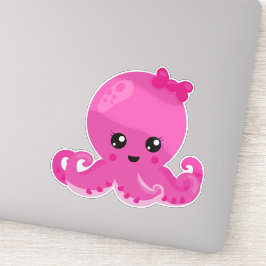 Cute Octopus, Little Octopus, Baby Octopus, Hearts Sticker