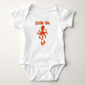 Cute Octopus Little Sis Little Sister, Lil Sis Romper (Voorkant)