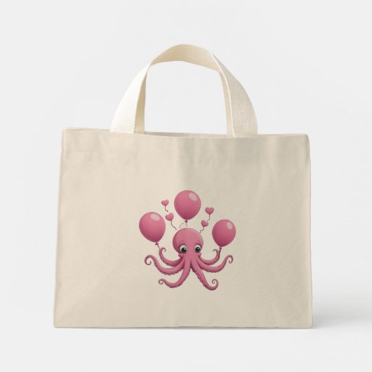 Cute octopus mini tote bag (Achterkant)