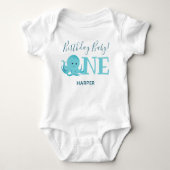 Cute Octopus One Name First Birthday Romper (Voorkant)