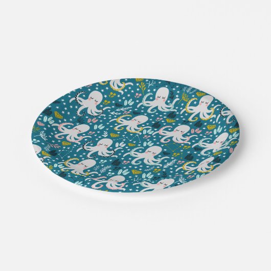 Cute Octopus Paper Borden Papieren Bordje (Gekanteld)