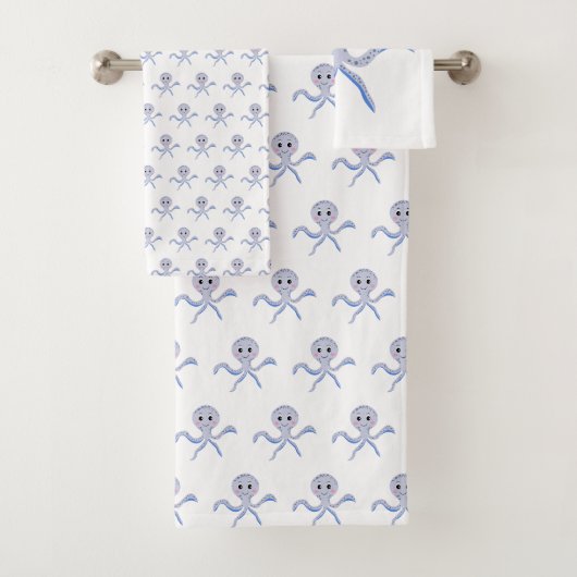 Cute Octopus Patroon Bad Handdoek (Insitu)