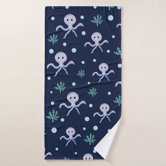 Cute Octopus Patroon Badhanddoek (Badhanddoek)