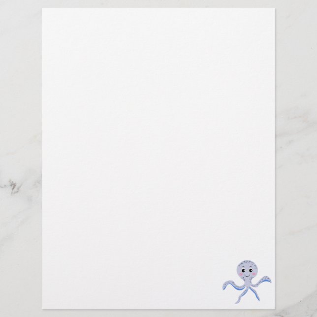 Cute Octopus Patroon Briefhoofd (Voorkant)