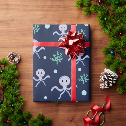 Cute Octopus Patroon Cadeaupapier (Feestdagen Geschenken)