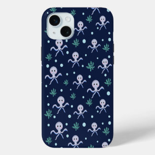 Cute Octopus Patroon iPhone 15 Mini Hoesje