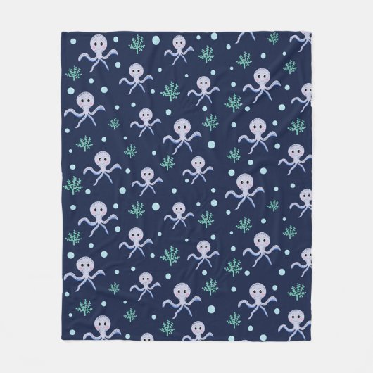 Cute Octopus Patroon Fleece Deken (Voorkant)