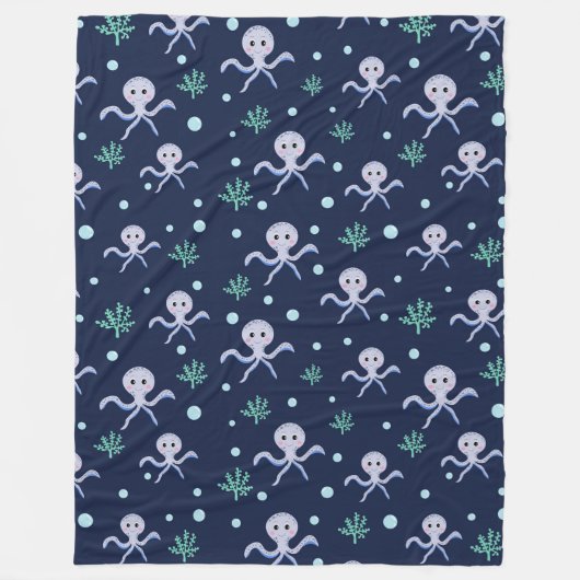 Cute Octopus Patroon Fleece Deken (Voorkant)