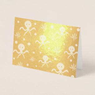 Cute Octopus Patroon Folie Kaarten