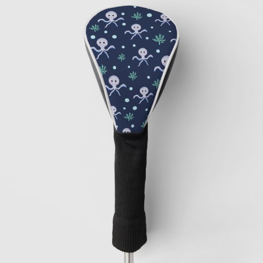 Cute Octopus Patroon Golfheadcover (Voorkant)