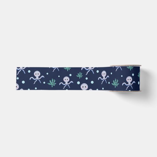 Cute Octopus Patroon Grosgrain Lint (Voorkant)