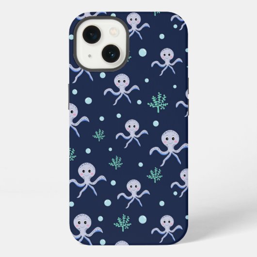 Cute Octopus Patroon iPhone Hoesje (Achterkant)