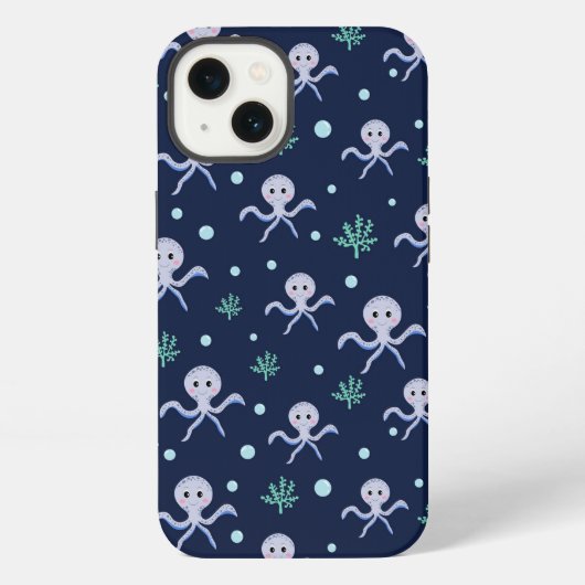 Cute Octopus Patroon iPhone Hoesje (Achterkant)
