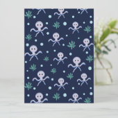 Cute Octopus Patroon Kaart (Staand voorkant)