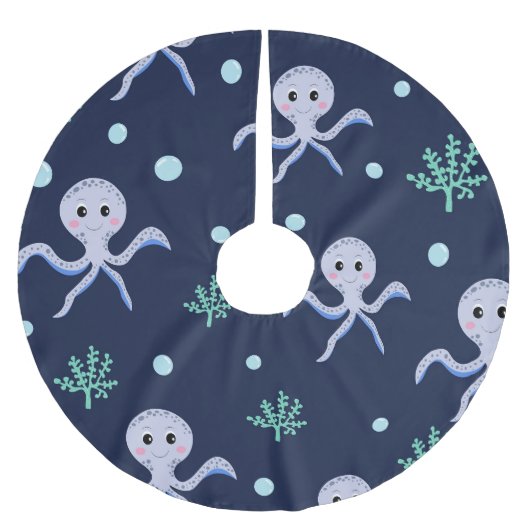 Cute Octopus Patroon Kerstboom Rok (Voorkant)
