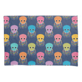 Cute Octopus-patroon op Blauw Kussensloop (Voorkant)