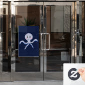 Cute Octopus Patroon Raamsticker (Kantoordeur)