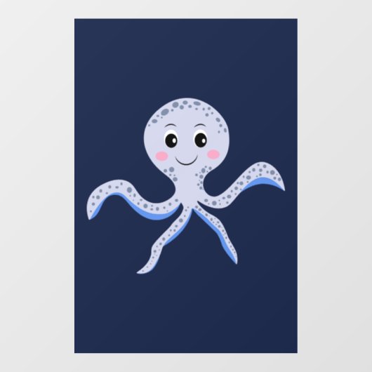 Cute Octopus Patroon Raamsticker (Vel)