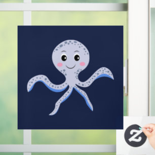 Cute Octopus Patroon Raamsticker