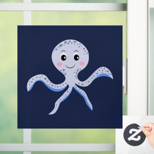 Cute Octopus Patroon Raamsticker (Huis)