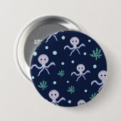 Cute Octopus Patroon Ronde Button 7,6 Cm (Voorkant /achterkant)