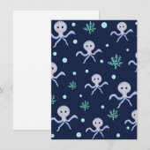 Cute Octopus Patroon Save The Date (Voorkant / Achterkant)