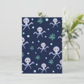 Cute Octopus Patroon Save The Date (Staand voorkant)