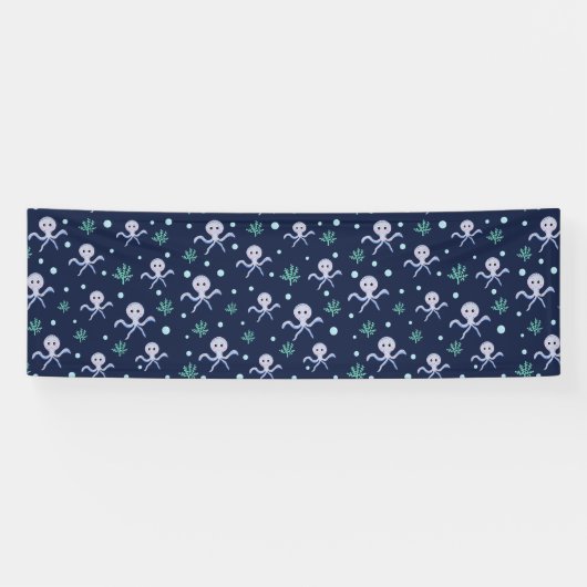 Cute Octopus Patroon Spandoek (Horizontaal)