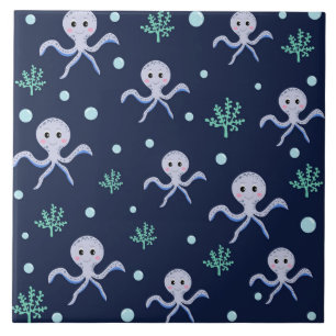 Cute Octopus Patroon Tegeltje