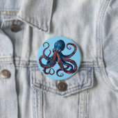 Cute Octopus Pin - Custom Button Badge Gift (In situ)