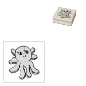 Cute Octopus Rubberstempel (Gestempeld)