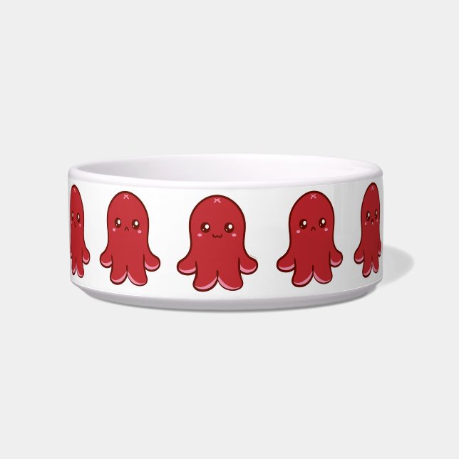 Cute Octopus Sausage Pet Bowl (klein) Voerbakje (Voorkant)