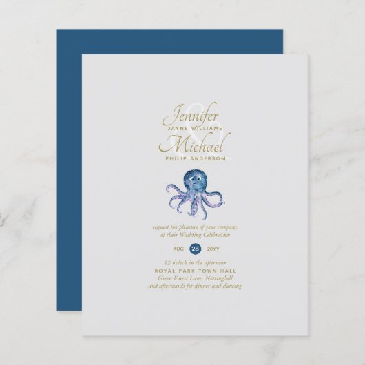 Cute Octopus Sealife Ocean Uitzicht Wedding (Voorkant / Achterkant)