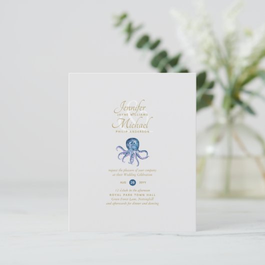 Cute Octopus Sealife Ocean Uitzicht Wedding (Staand voorkant)