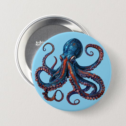 Cute Octopus Speldje - Aangepaste Knopbadge Cadeau (Voorkant /achterkant)