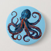Cute Octopus Speldje - Aangepaste Knopbadge Cadeau (Voorkant)