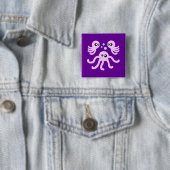 Cute Octopus Vierkante Button 5,1 Cm (In situ)