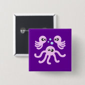 Cute Octopus Vierkante Button 5,1 Cm (Voorkant /achterkant)