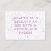 Cute Octopus Waterverf Baby Registry Visitekaartje (Achterkant)