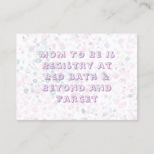 Cute Octopus Waterverf Baby Registry Visitekaartje (Achterkant)