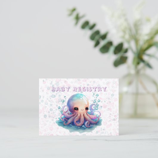 Cute Octopus Waterverf Baby Registry Visitekaartje