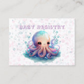 Cute Octopus Waterverf Baby Registry Visitekaartje (Voorkant)