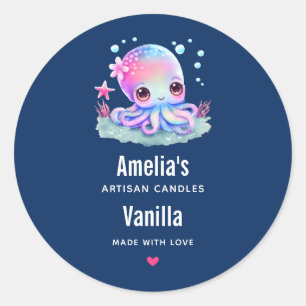 Cute Octopus Zee Creatcandle Business Ronde Sticker