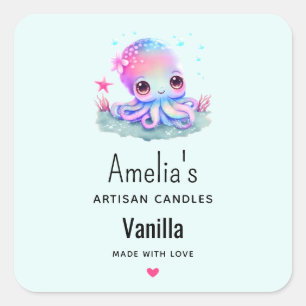 Cute Octopus Zee Creatcandle Business Vierkante Sticker