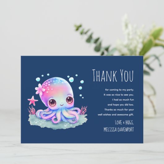 Cute Octopus Zee Creater Bedankt (Staand voorkant)