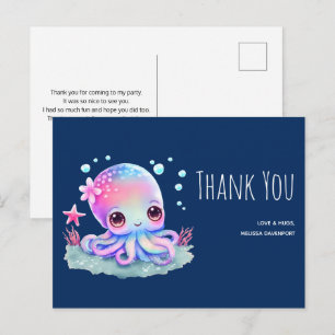Cute Octopus Zee Creater Bedankt Briefkaart