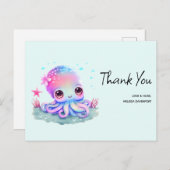 Cute Octopus Zee Creater Bedankt Briefkaart (Voorkant / Achterkant)