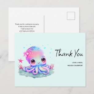 Cute Octopus Zee Creater Bedankt Briefkaart